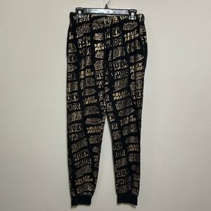 Marvel Womens Joggers M Black Gold Comics Avengers Lounge Pajama Pants Superhero